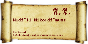 Nyúli Nikodémusz névjegykártya